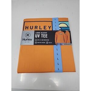 Hurley Men's Sunny Side Hybrid Stretch Tagless UV T-Shirt L Nectarine Fishing